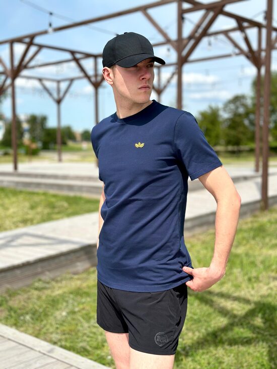 Long deep blue unisex t-shirt "Water"